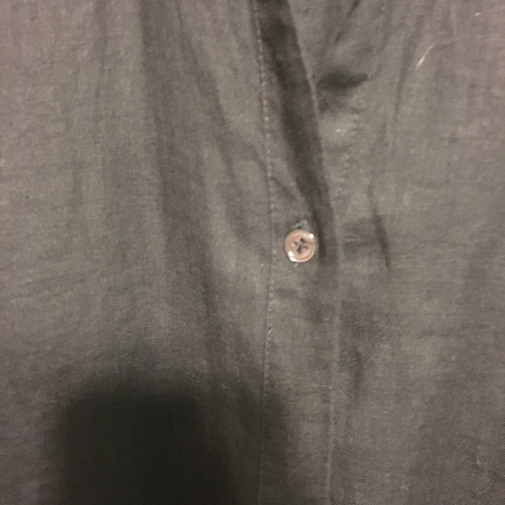 James Perse button black linen dress size xl (4)